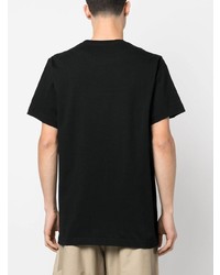schwarzes bedrucktes T-Shirt mit einem Rundhalsausschnitt von Maharishi