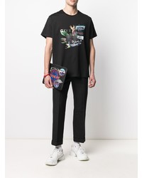 schwarzes bedrucktes T-Shirt mit einem Rundhalsausschnitt von Givenchy