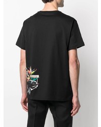 schwarzes bedrucktes T-Shirt mit einem Rundhalsausschnitt von Givenchy