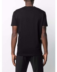 schwarzes bedrucktes T-Shirt mit einem Rundhalsausschnitt von DSQUARED2