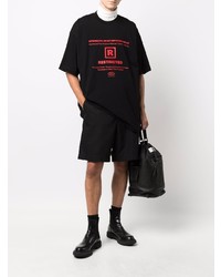 schwarzes bedrucktes T-Shirt mit einem Rundhalsausschnitt von Vetements