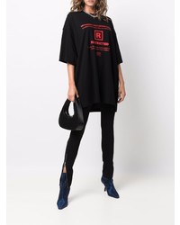 schwarzes bedrucktes T-Shirt mit einem Rundhalsausschnitt von Vetements