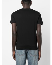 schwarzes bedrucktes T-Shirt mit einem Rundhalsausschnitt von Diesel