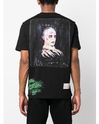 schwarzes bedrucktes T-Shirt mit einem Rundhalsausschnitt von Amiri