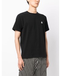 schwarzes bedrucktes T-Shirt mit einem Rundhalsausschnitt von A Bathing Ape