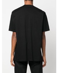 schwarzes bedrucktes T-Shirt mit einem Rundhalsausschnitt von DSQUARED2