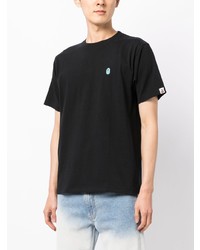 schwarzes bedrucktes T-Shirt mit einem Rundhalsausschnitt von A Bathing Ape