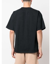 schwarzes bedrucktes T-Shirt mit einem Rundhalsausschnitt von Rhude