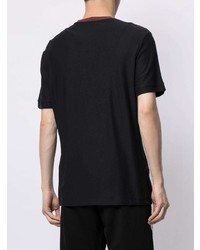 schwarzes bedrucktes T-Shirt mit einem Rundhalsausschnitt von Giorgio Armani