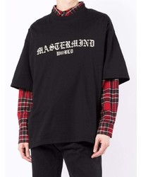 schwarzes bedrucktes T-Shirt mit einem Rundhalsausschnitt von Mastermind World