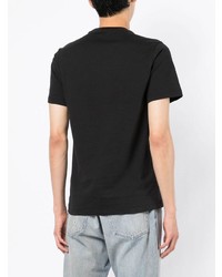 schwarzes bedrucktes T-Shirt mit einem Rundhalsausschnitt von True Religion