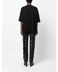 schwarzes bedrucktes T-Shirt mit einem Rundhalsausschnitt von Rick Owens DRKSHDW