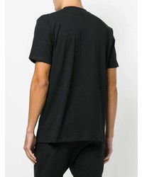 schwarzes bedrucktes T-Shirt mit einem Rundhalsausschnitt von Marcelo Burlon County of Milan