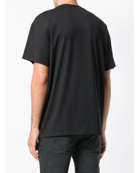 schwarzes bedrucktes T-Shirt mit einem Rundhalsausschnitt von Amen