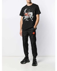 schwarzes bedrucktes T-Shirt mit einem Rundhalsausschnitt von Givenchy