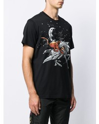 schwarzes bedrucktes T-Shirt mit einem Rundhalsausschnitt von Givenchy