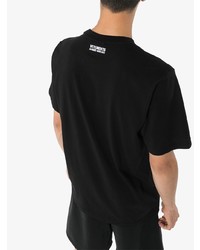 schwarzes bedrucktes T-Shirt mit einem Rundhalsausschnitt von Vetements