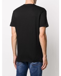 schwarzes bedrucktes T-Shirt mit einem Rundhalsausschnitt von DSQUARED2