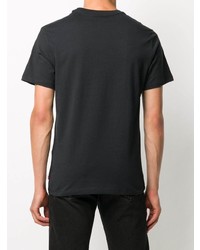 schwarzes bedrucktes T-Shirt mit einem Rundhalsausschnitt von Levi's