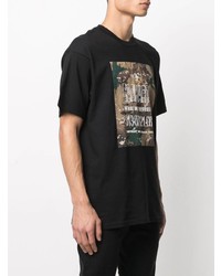 schwarzes bedrucktes T-Shirt mit einem Rundhalsausschnitt von Carhartt WIP