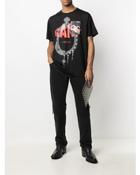 schwarzes bedrucktes T-Shirt mit einem Rundhalsausschnitt von Givenchy