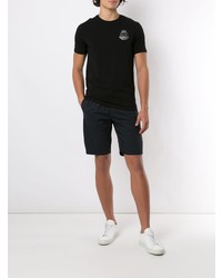 schwarzes bedrucktes T-Shirt mit einem Rundhalsausschnitt von Armani Exchange