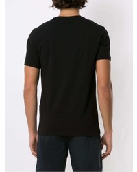 schwarzes bedrucktes T-Shirt mit einem Rundhalsausschnitt von Armani Exchange