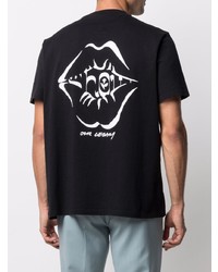 schwarzes bedrucktes T-Shirt mit einem Rundhalsausschnitt von Our Legacy