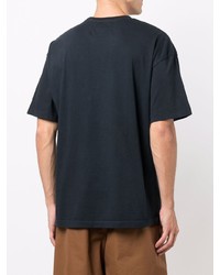 schwarzes bedrucktes T-Shirt mit einem Rundhalsausschnitt von Rhude