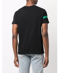 schwarzes bedrucktes T-Shirt mit einem Rundhalsausschnitt von Etro