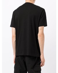 schwarzes bedrucktes T-Shirt mit einem Rundhalsausschnitt von Armani Exchange