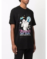 schwarzes bedrucktes T-Shirt mit einem Rundhalsausschnitt von RIPNDIP