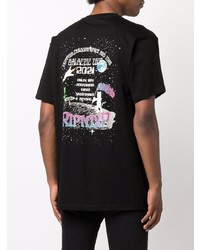 schwarzes bedrucktes T-Shirt mit einem Rundhalsausschnitt von RIPNDIP