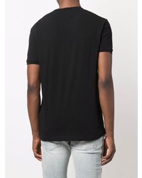 schwarzes bedrucktes T-Shirt mit einem Rundhalsausschnitt von DSQUARED2