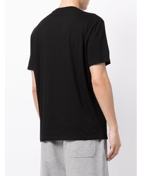 schwarzes bedrucktes T-Shirt mit einem Rundhalsausschnitt von Armani Exchange