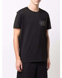 schwarzes bedrucktes T-Shirt mit einem Rundhalsausschnitt von Calvin Klein Jeans