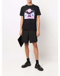 schwarzes bedrucktes T-Shirt mit einem Rundhalsausschnitt von Valentino