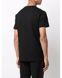 schwarzes bedrucktes T-Shirt mit einem Rundhalsausschnitt von Alexander McQueen