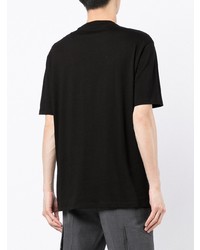 schwarzes bedrucktes T-Shirt mit einem Rundhalsausschnitt von Armani Exchange