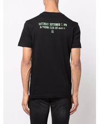 schwarzes bedrucktes T-Shirt mit einem Rundhalsausschnitt von Diesel