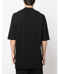 schwarzes bedrucktes T-Shirt mit einem Rundhalsausschnitt von Rick Owens