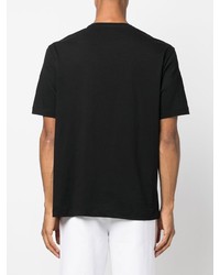 schwarzes bedrucktes T-Shirt mit einem Rundhalsausschnitt von Emporio Armani