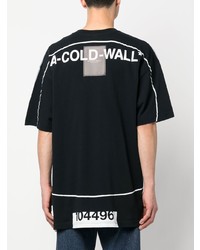 schwarzes bedrucktes T-Shirt mit einem Rundhalsausschnitt von A-Cold-Wall*