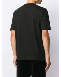 schwarzes bedrucktes T-Shirt mit einem Rundhalsausschnitt von McQ Alexander McQueen