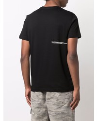 schwarzes bedrucktes T-Shirt mit einem Rundhalsausschnitt von Diesel