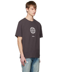 schwarzes bedrucktes T-Shirt mit einem Rundhalsausschnitt von Ksubi