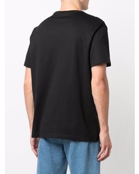 schwarzes bedrucktes T-Shirt mit einem Rundhalsausschnitt von Versace