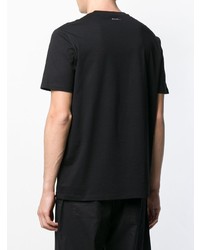 schwarzes bedrucktes T-Shirt mit einem Rundhalsausschnitt von Versace Collection