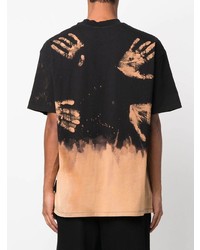 schwarzes bedrucktes T-Shirt mit einem Rundhalsausschnitt von MSGM