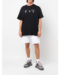 schwarzes bedrucktes T-Shirt mit einem Rundhalsausschnitt von Off-White